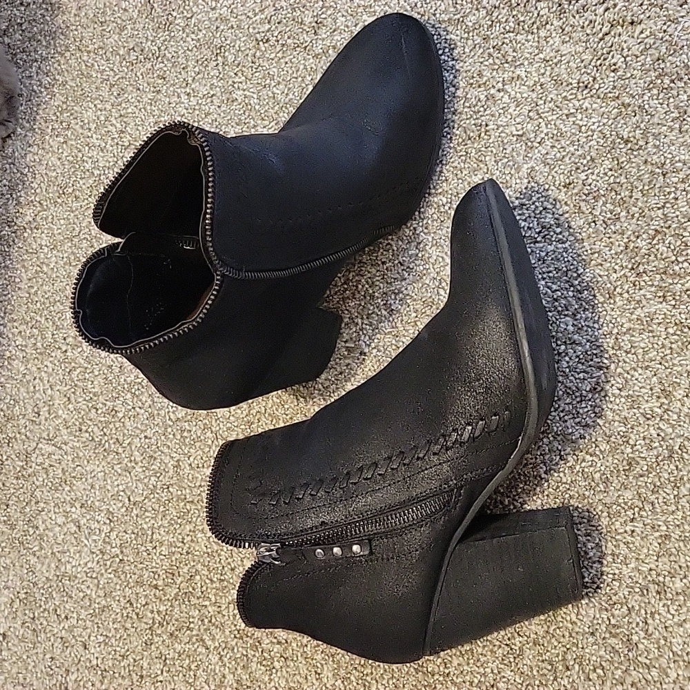 Black Booties with Heels  size 10